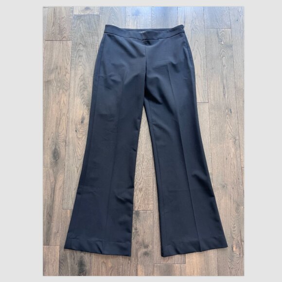 Theory Wool Wide Leg Dress Pants Black Size 2 Side Zip Workwear Career - Picture 1 of 7